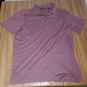 Travis Mathew Polo Shirt Adult Large Purple Striped Golf Casual Lightweight